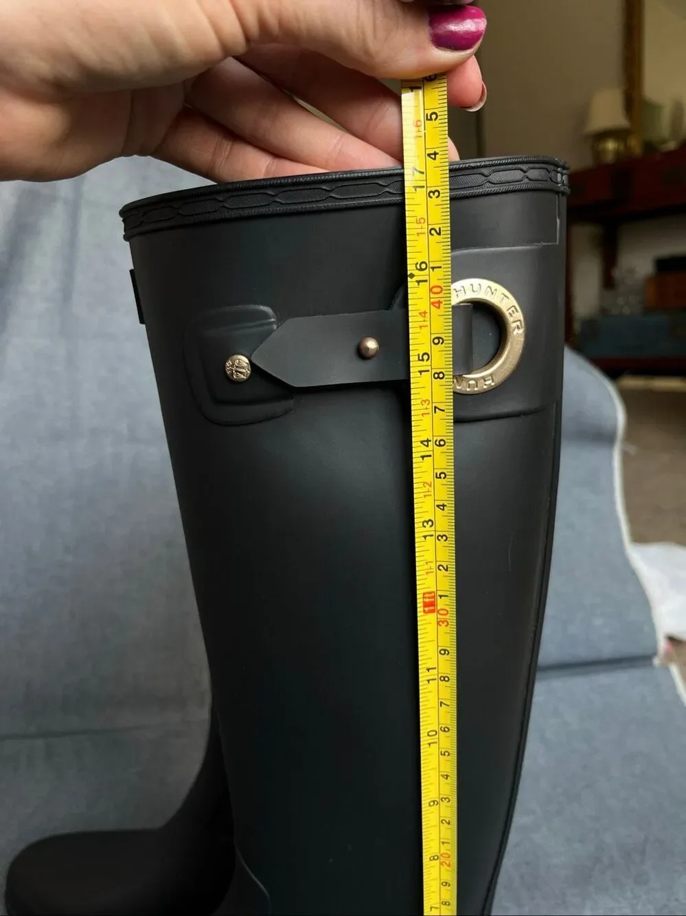 Hunter Refined Tall Rain Boots Womens 10 Waterproof Matte Rubber Black FSC